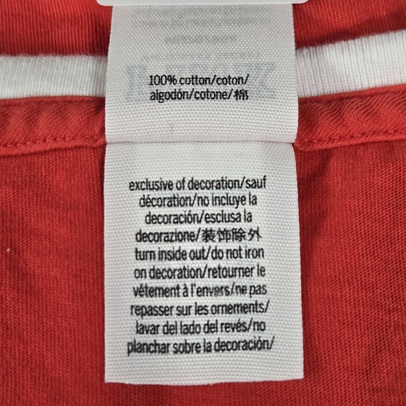 Victoria's Secret PINK Women Shirt M Red Logo V-Neck Lace Up Dog Campus Varsity - Picture 3 of 8